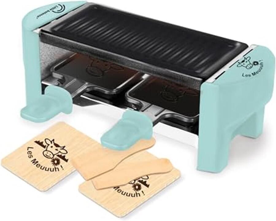 Raclette voor 1-2 Personen met Afneembare Grill en Antiaanbaklaag