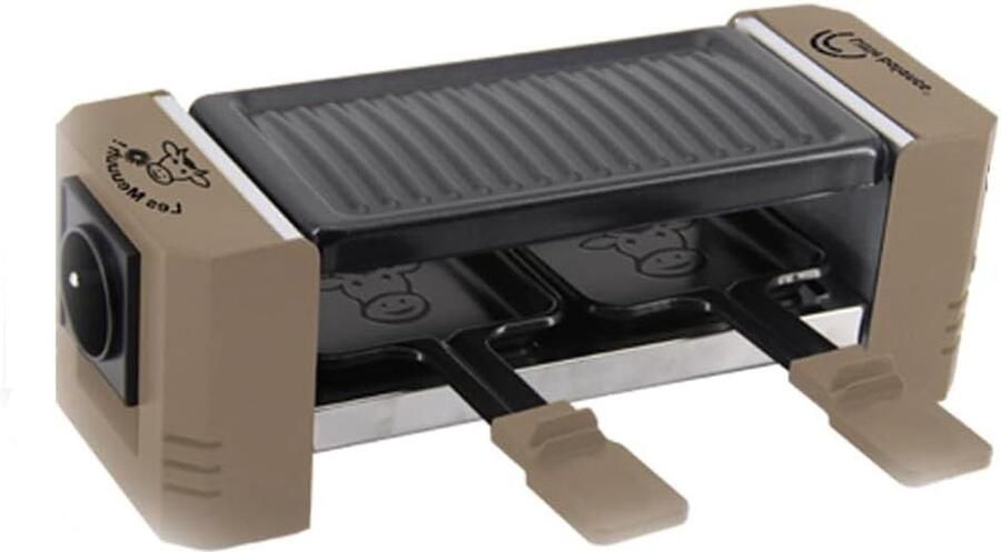 Raclette voor 2 personen Elektrisch gourmetstel Gezellig tafelen Aan te sluiten op 3 apparaten