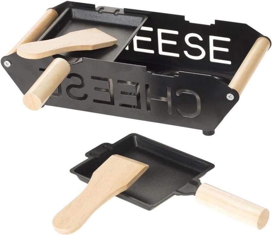 Raclette voor 2 personen Kaas Smelten Gezellige Avonden Compact Formaat 23 cm Zwart