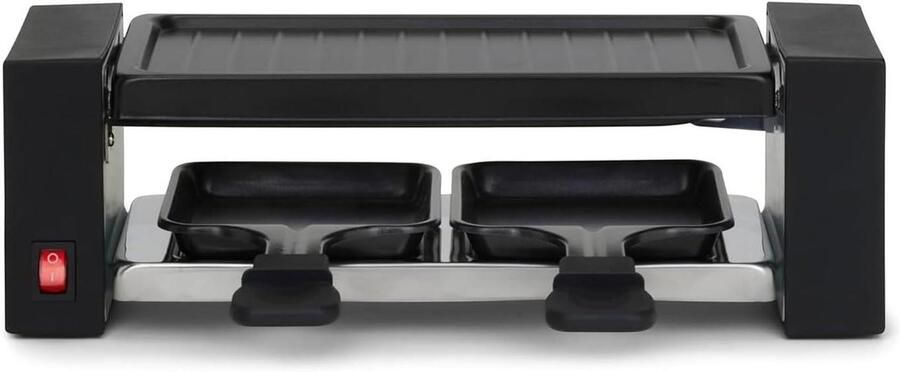 Raclette voor 2 personen Mini grill Kaas smelter Gezellige diners Afneembare grillplaat 23 x 10 cm