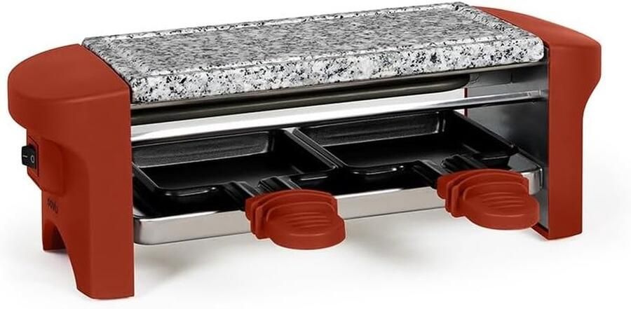 Racletteapparaat voor 2 personen Mini Raclette Gezellig eten Granieten bakplaat 295 x 105 x 10 cm