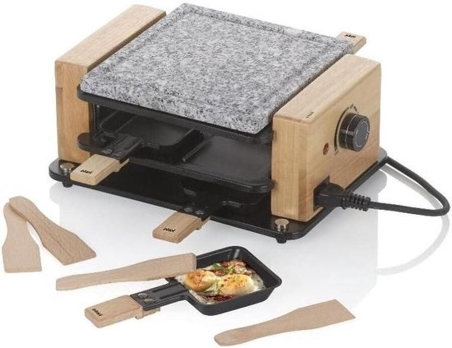 Raclettegrill Steengrill voor raclette Samen tafelen Natuurstenen plaat 29.5 x 21 cm Granietzwart