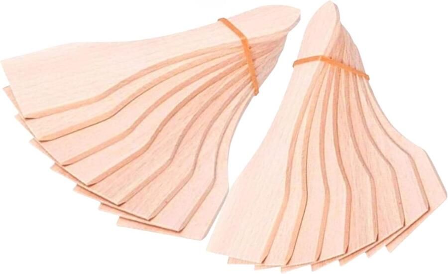 Racletteschrapers Hout Gourmet spatels Pannetjes Schoonmaken Krasvrij Gebruik 2 stuks 13 cm Houtkleur