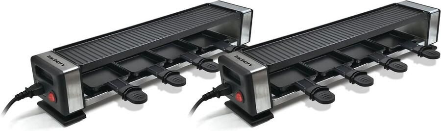 Racletteset Aansluitbaar Elektrische Grill Pan Gezellig Eten Twee Apparaten Koppelen 497 x 105 x 101 cm