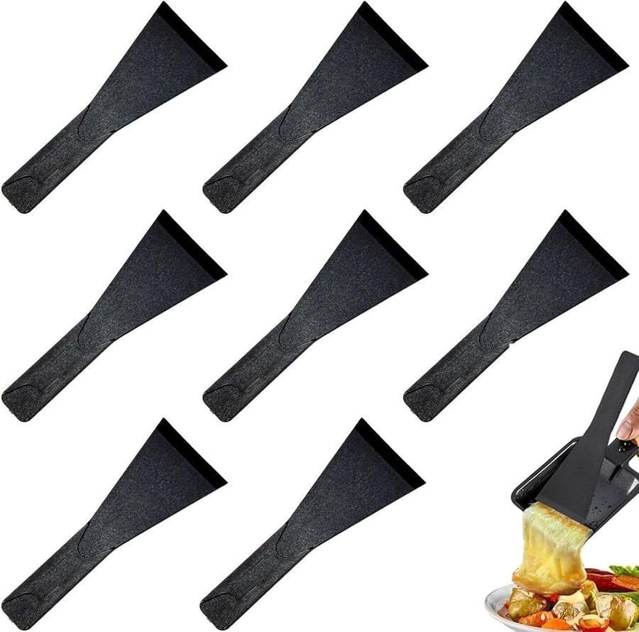 Raclettespatels Kaasschuivers Fondue Kaas Gieten Hittebestendig Nylon 8 Stuks Zwart