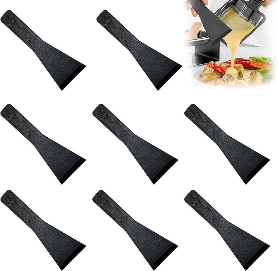 Raclettespatels Kaasschuivers Gourmet Kaasfondue Bereiden Hittebestendig Nylon 137 x 51 mm Zwart