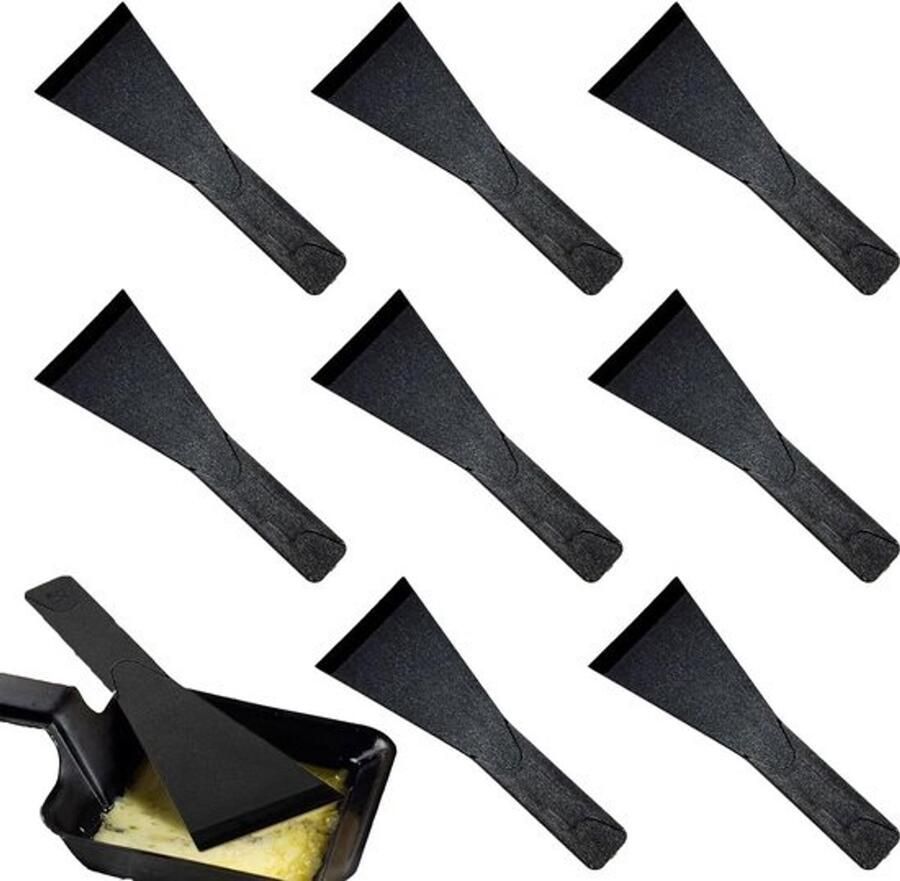Raclettespatels Kaasspatels Fondue Lepels Kaas Fonduen Anti-aanbaklaag 137 x 51 mm Zwart - Foto 1