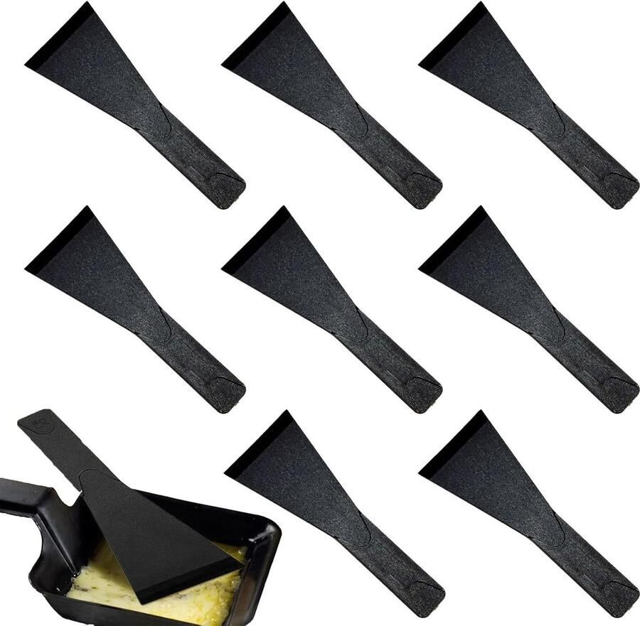 Raclettespatels Kaasspatels Fondue Lepels Kaas Fonduen Anti-aanbaklaag 137 x 51 mm Zwart - Foto 1