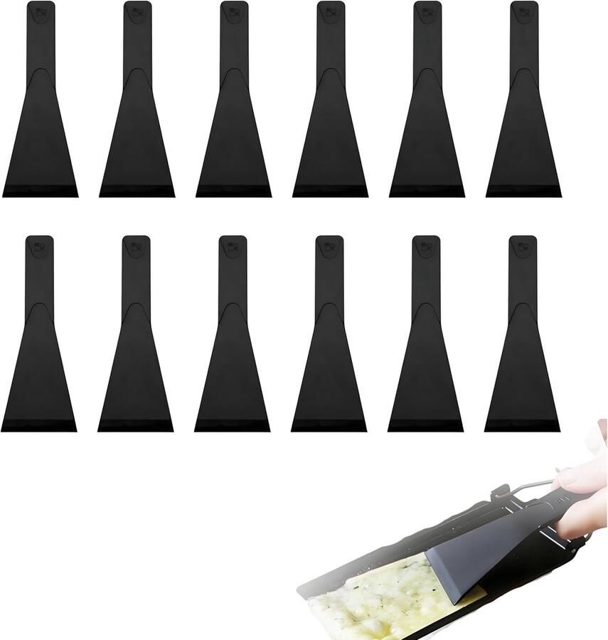Raclettespatels Set Kaasspatels Keukengerei Raclette Dineren Antiaanbaklaag Veilig 135 x 5 cm Zwart