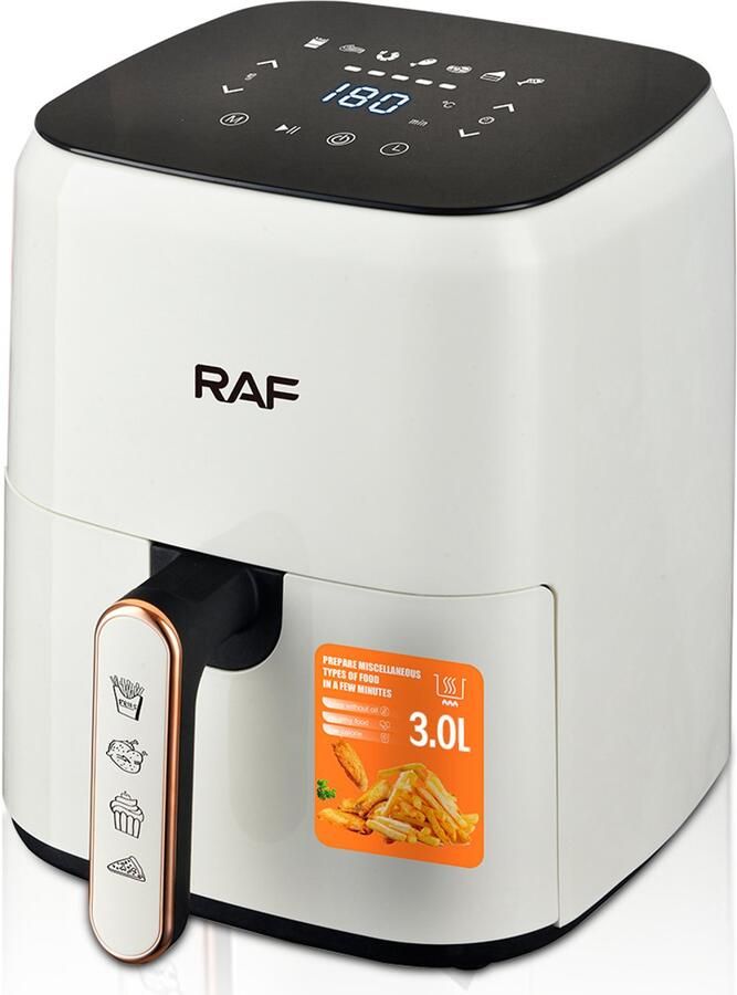 RAF Airfryer – 3 Liter – 1300 W – Wit – Gezond Frituren Zonder Olie – Compact Design