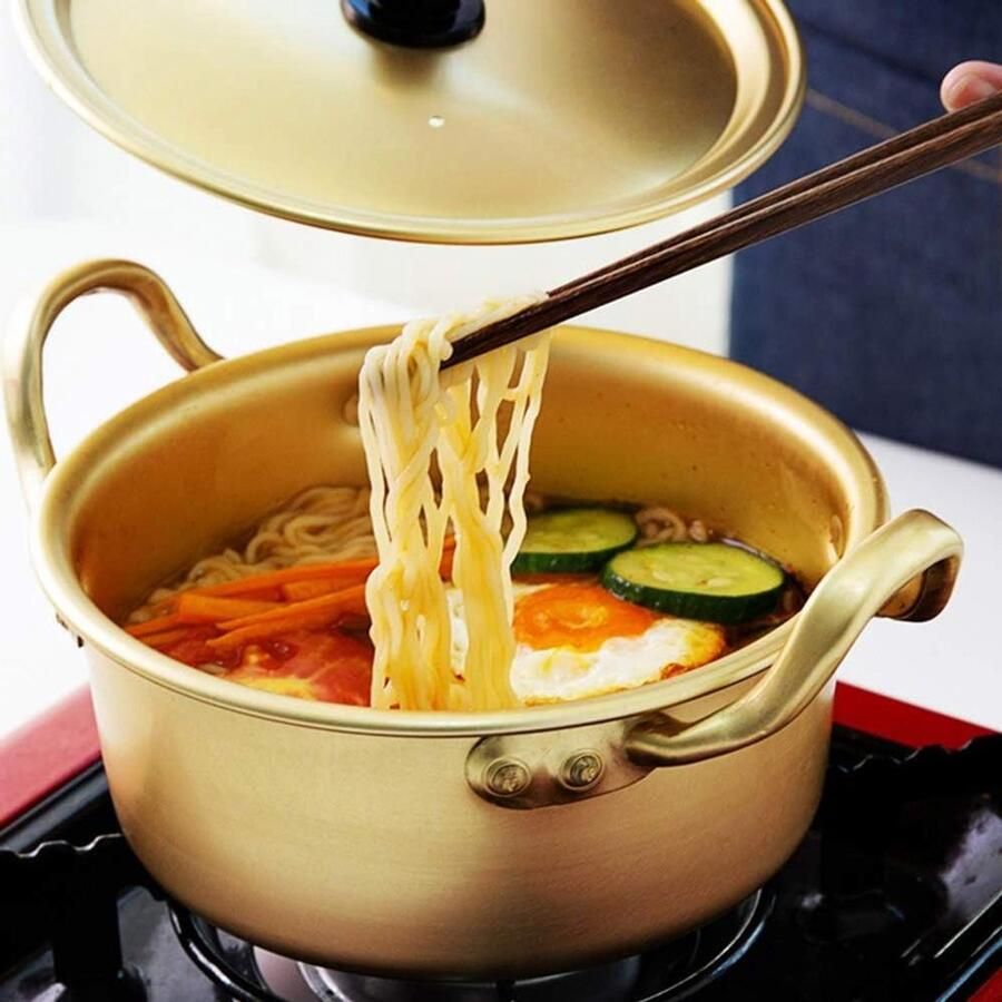 Ramen Noodles Pot Kookpan Sauspan Noodles Koken Dubbele Handgreep 20 cm Aluminium