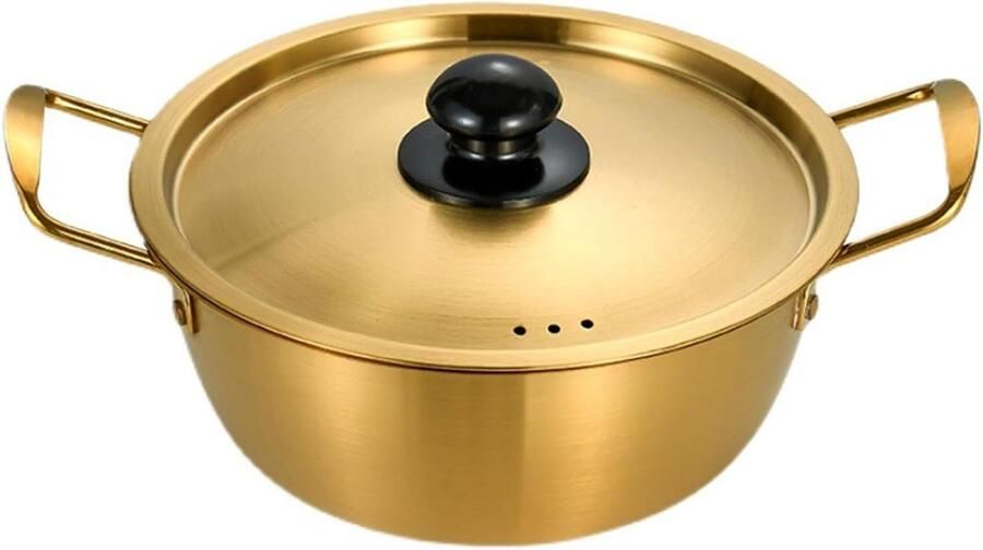 Ramen Pot Noedelpan Snel Koken Dubbele Handvatten 1.4L 2.4L Zilver