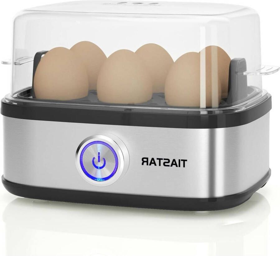 Rapid Egg Boiler 400W Compact Cooker-Multi-Functional-Egg Cooker-Eieren gemakkelijk te pellen-zacht-medium-hard gekookt-Poacher-stomer-zoemer-indicatielampje-roestvrij staal