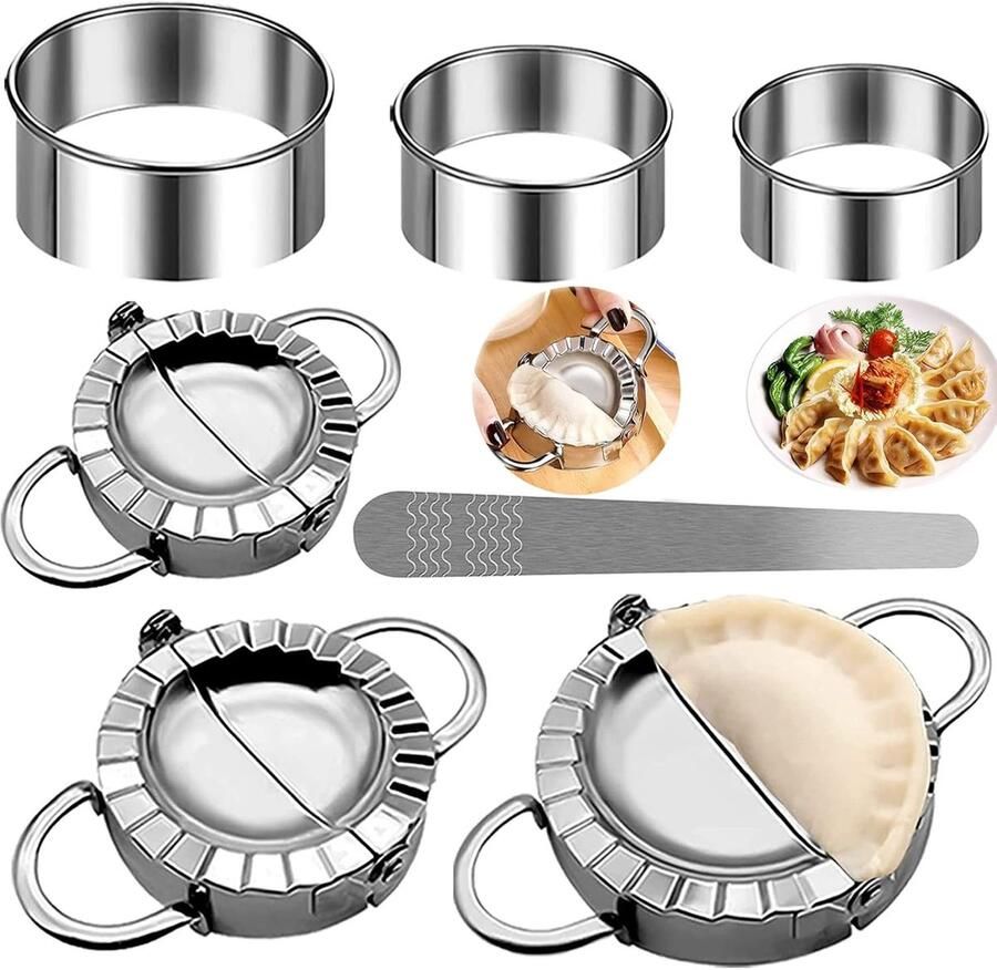 Ravioli-vorm van roestvrij staal 7-delig raviolimaker en snijset dumpling maker dumpling maker dumpling machine keukenaccessoires