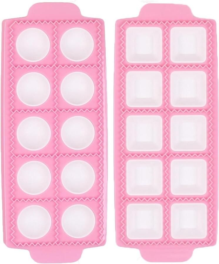 Ravioli-vormpjes met 10 gaten roze ravioli-maker ravioliplank voor het maken van ravioli knoedels (roze)
