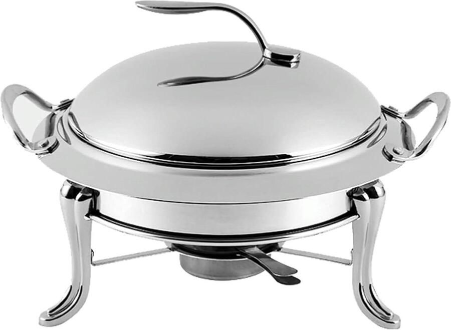 Rechaud Set Warmhoudbak Feestelijk Buffet Voedsel Veilig 18 cm Zilverkleurig