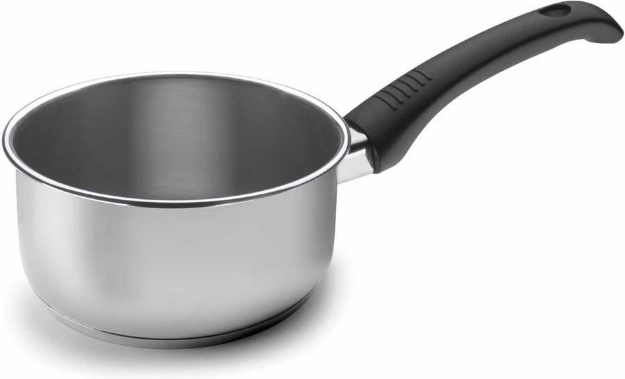 Rechte Steelpan Kleine Sauspan Koken en Verwarmen Inductie Geschikt 12 cm Diameter Zilverkleurig