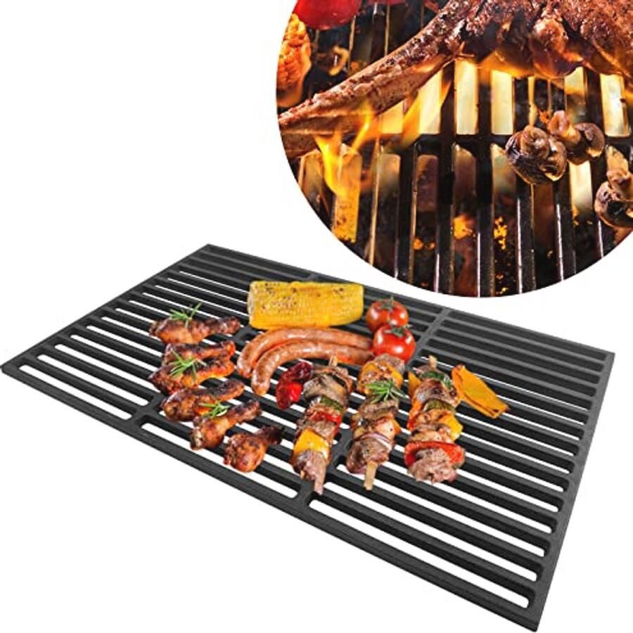 Rechthoekig gietijzeren grillrooster 40 x 60 cm voor gas- en houtskoolgrills
