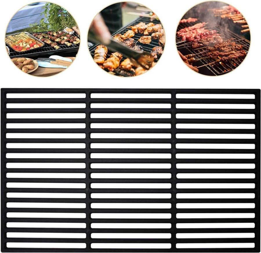 Rechthoekig Gietijzeren Grillrooster voor Gas- en Houtskoolbarbecues