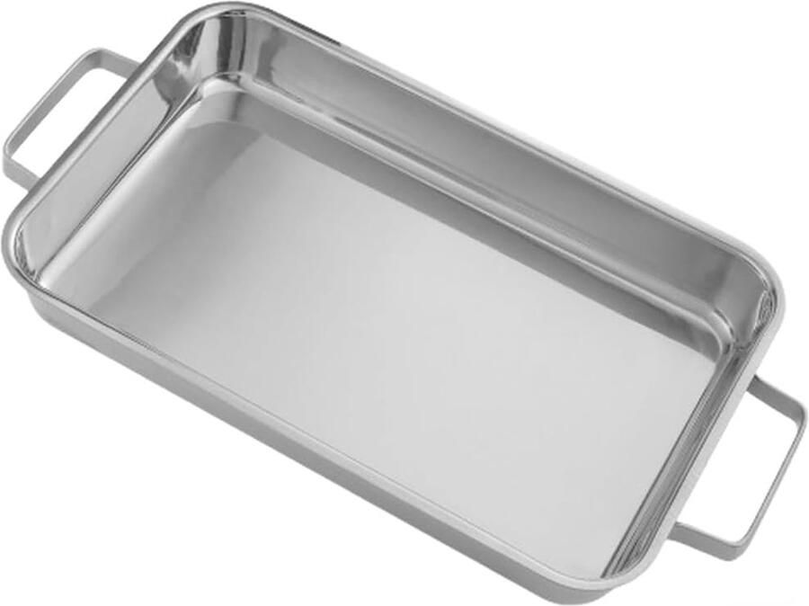 Rechthoekig grillrooster Vis pan Gelijkmatig grillen Roestvrij staal 304 345 x 21 cm Zilver