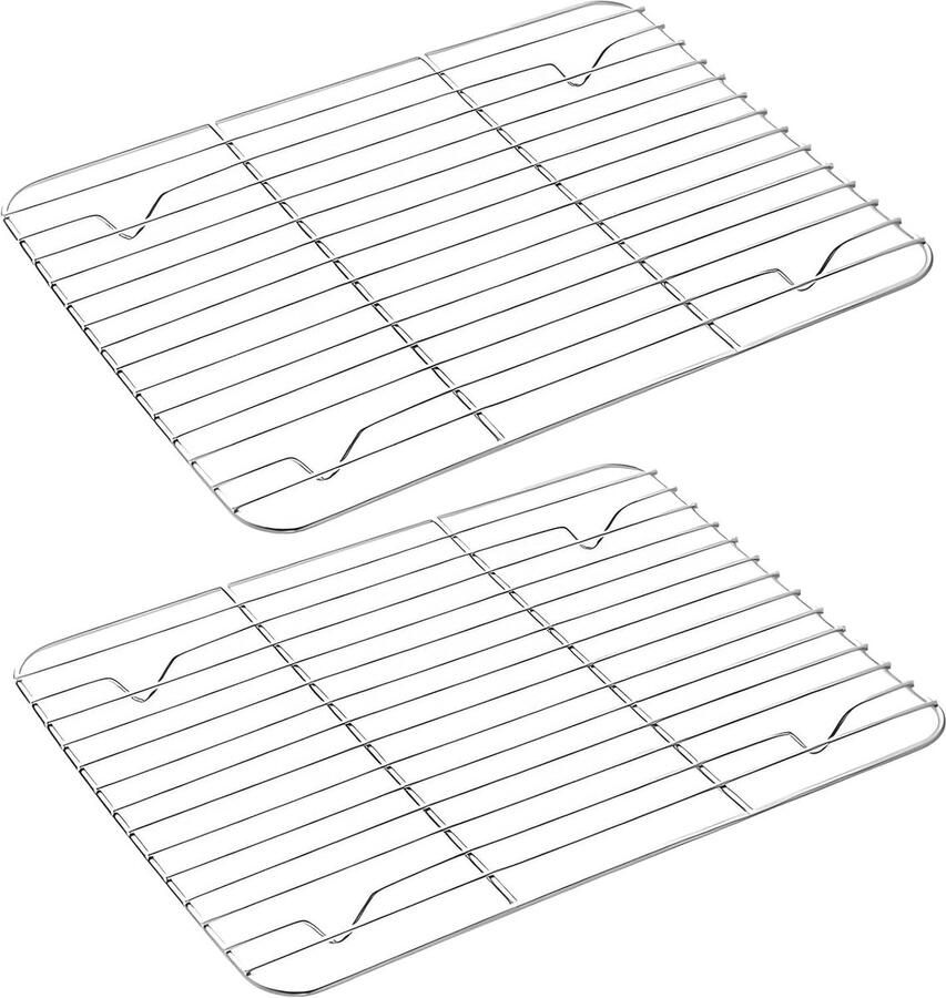 Rechthoekig koelrooster voor oven 2 stuks ideaal voor bakken grillen en drogen 24 7 x 18 5 cm