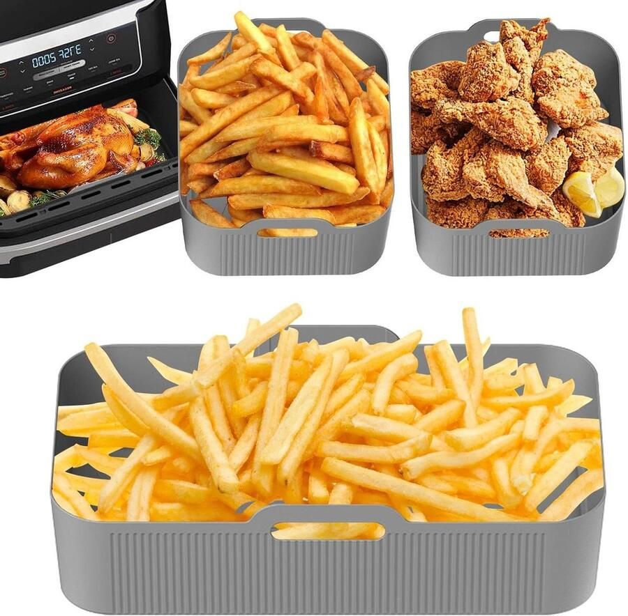 Rechthoekige airfryer accessoires vierkante kom voor airfryer mat Ovenaccessoires Liners kwaliteit airfryer rechthoekige siliconen bakken