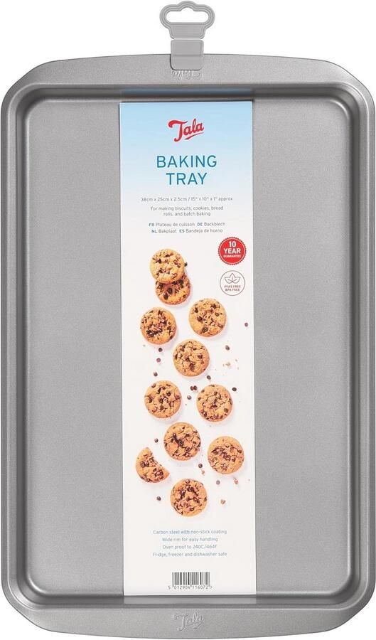 Rechthoekige Antiaanbak Bakplaat Ideaal voor Bakken met Brede Handgrepen Vaatwasser- en Vriezerbestendig 25cm x 38cm