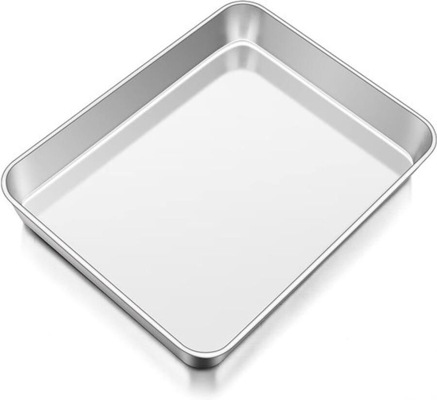Rechthoekige bakplaat van roestvrij staal 31.5 x 25 x 5 cm ideaal voor lasagne taarten en ovenschotels vaatwasserbestendig en eenvoudig schoon te maken