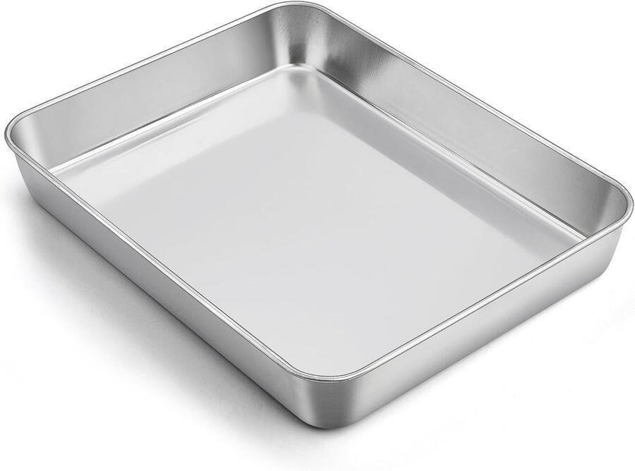 Rechthoekige Bakplaat van Roestvrij Staal Diepe Taartplaat voor Cake Lasagne en Brownies 31 6 x 24 7 x 4 8 cm