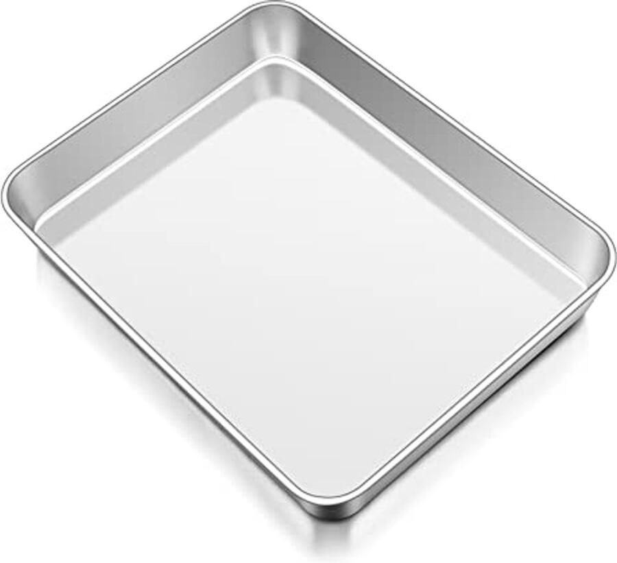 Rechthoekige Bakplaat van Roestvrij Staal Diepe Vetpan voor Oven en Lasagne 31 8 x 24 8 x 5 cm Vaatwasmachinebestendig