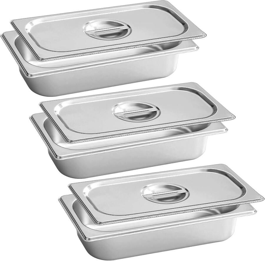 Rechthoekige Bakplaat van RVS met Deksel 32.5 x 17.5 x 6.5 cm Ideaal voor Taarten Gerechten en Vleesgerechten
