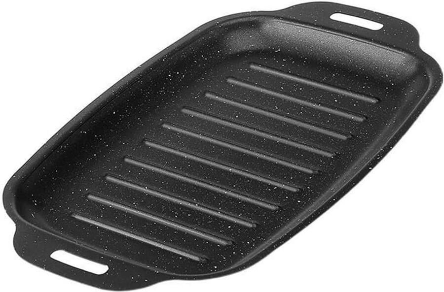 Rechthoekige Bakplaat Vis Grill Pan Buiten Koken Superieure Antiaanbaklaag Klein Zwart