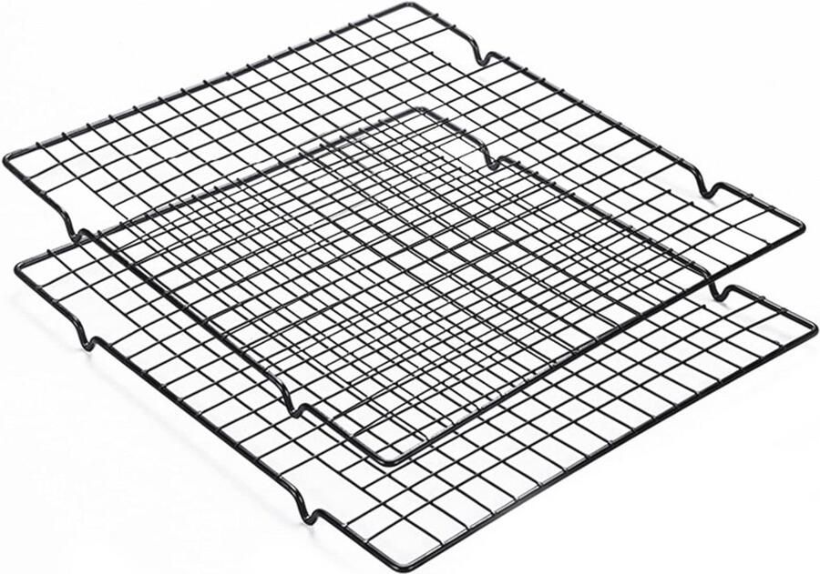 Rechthoekige Cake Koelrek Set van 2 RVS Bakdraad Rack voor Koelen Bakken en Grillen