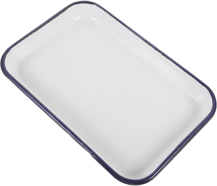 Rechthoekige emaille bakplaat 34 x 44 x 3 2 cm duurzaam en vaatwasmachinebestendig voor oven en grillen ideaal voor serveren