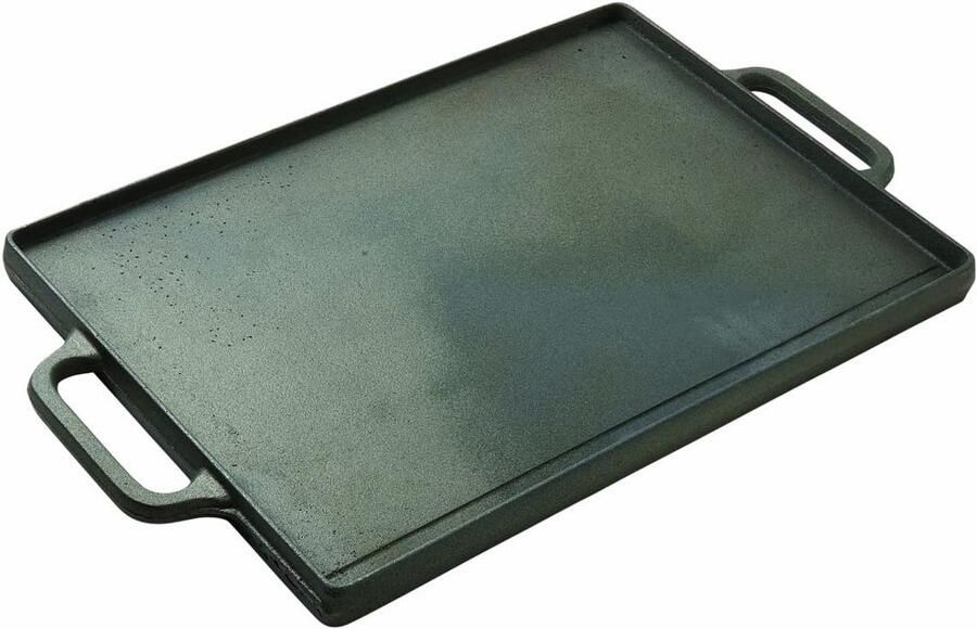 Rechthoekige Gietijzeren Bakplaat 35x50 cm Zwart Voor Grill en BBQ