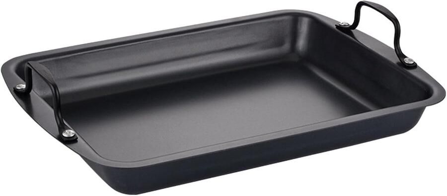 Rechthoekige Grillpan Bakplaat Braadslede Vis Grillen Antiaanbak Oppervlak 40 x 28.5 cm Zwart