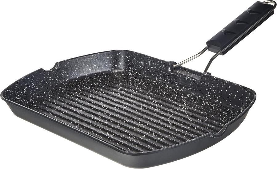 Rechthoekige Grillpan van Gegoten Aluminium met Antiaanbaklaag en Steeneffect