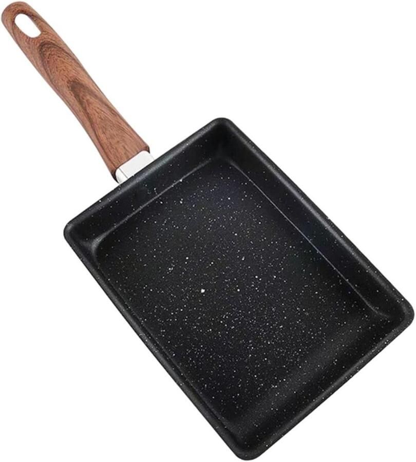 Rechthoekige koekenpan Omeletpan kleine pan Ontbijt maken Gelijkmatige warmteverdeling 36 x 15.5 cm Goudkleurig