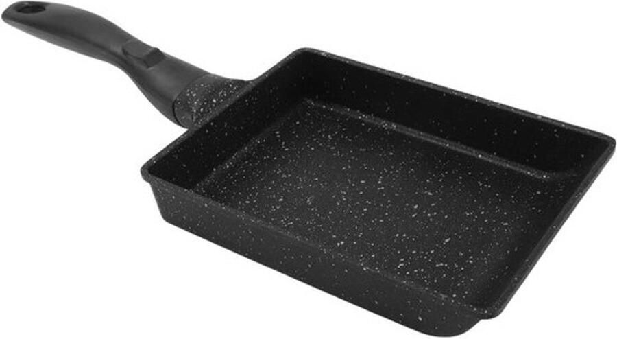Rechthoekige Koekenpan Omelet Pan Pannenkoekenpan Koken voor Thuis Olievrij Koken 36.5 cm Zwart