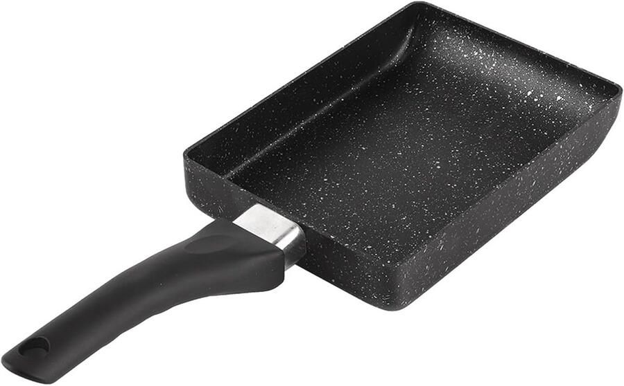 Rechthoekige koekenpan Omeletpan eierpan Ontbijt bereiden Speciaal gevormd 13.5 x 18.5 cm Zwart