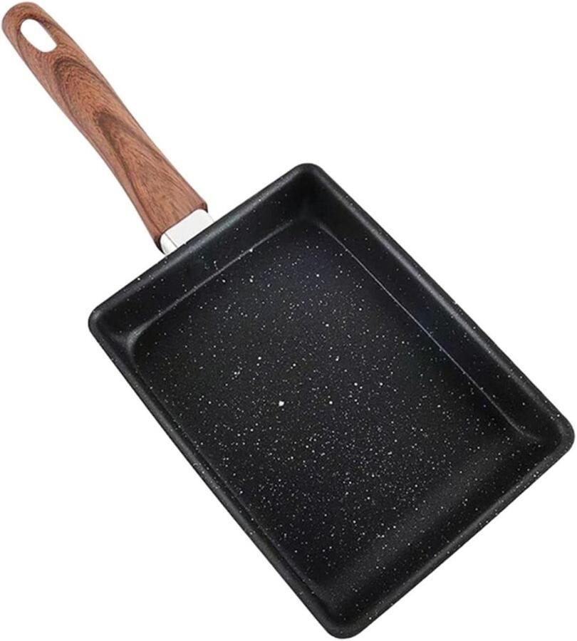 Rechthoekige Koekenpan Omeletpan Vierkant Ontbijt Maken Gelijkmatige Warmteverdeling 36 x 15.5 cm Goud