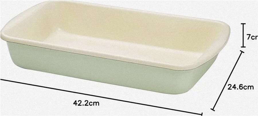 Rechthoekige ovenschaal pastel groen Emaillen Ø 38 cm