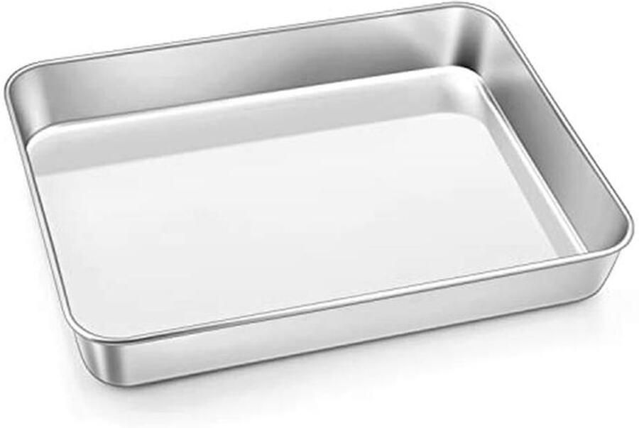 Rechthoekige Roestvrijstalen Bakplaat Diepe Ovenplaat 31 5 x 24 8 cm voor Bakken en Koken