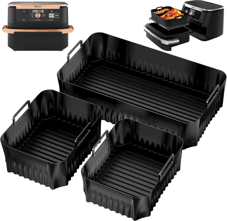 Rechthoekige Siliconen Mand voor Luchtfriteuse Herbruikbare Accessoires voor Airfryer Magnetron en Oven