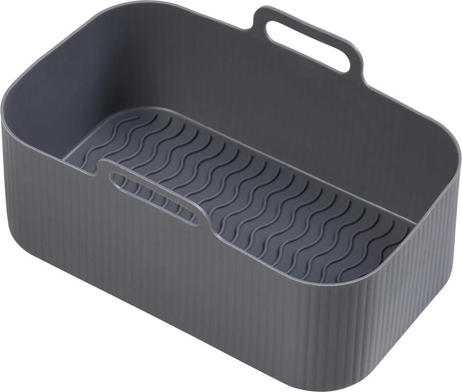 Rectangulaire Airfryer Bakpapier Inzetstuk met Gegroefde Bodem voor Betere Luchtcirculatie