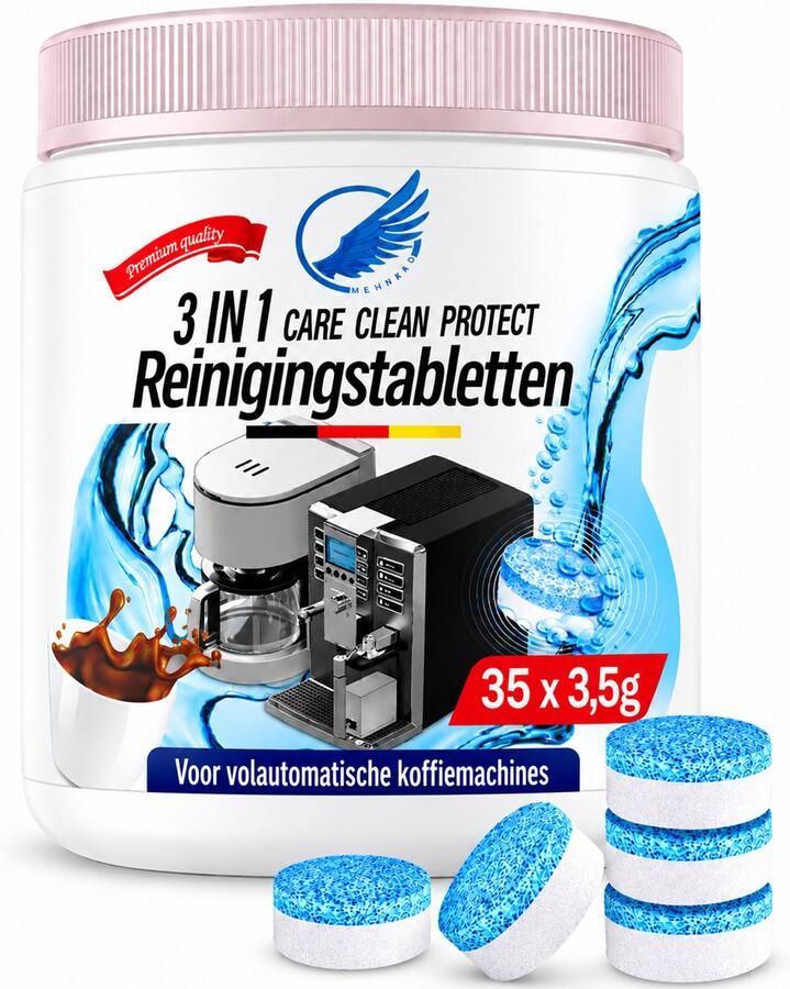 Reinigings tabletten Koffiemachine 35 stuks 3 fasen Zeer Krachtig – Jura Siemens Krups Philips Saeco De Longhi Bosch geschikt