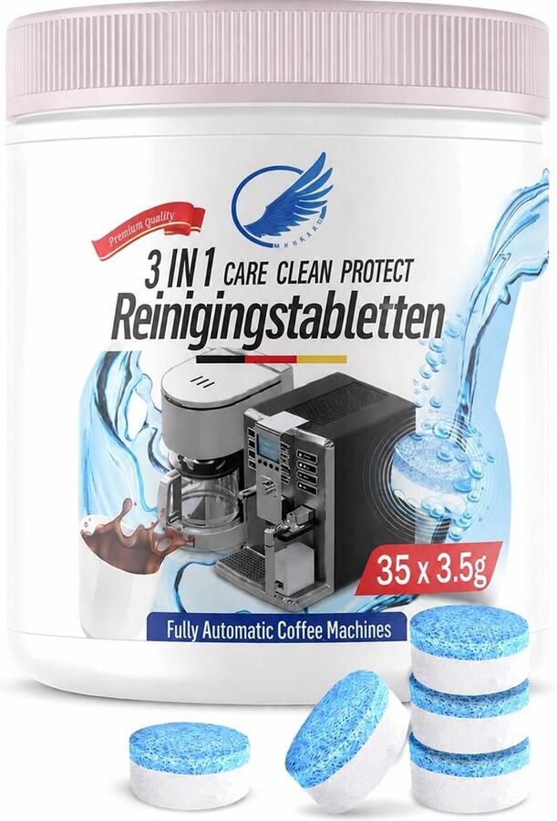 Reinigings tabletten Koffiemachine 35 stuks 3 fasen Zeer Krachtig – Jura Siemens Krups Philips Saeco De Longhi Bosch geschikt