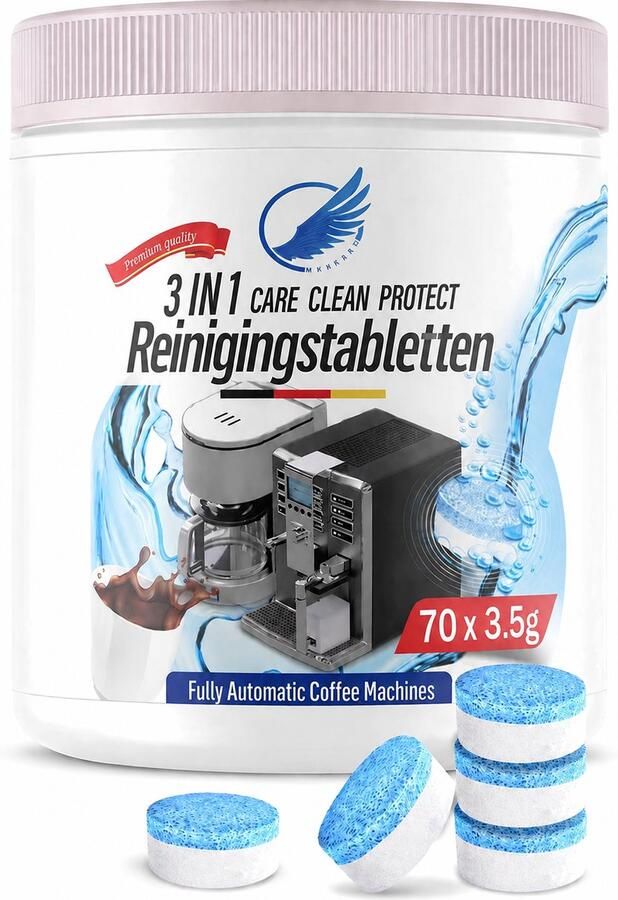 3 in 1 Reinigings tabletten Koffiemachine 50 stuks Vernieuwde 3 in 1 Care Clean Protect Formule Jura Siemens Bosch Krups Philips DeLonghi