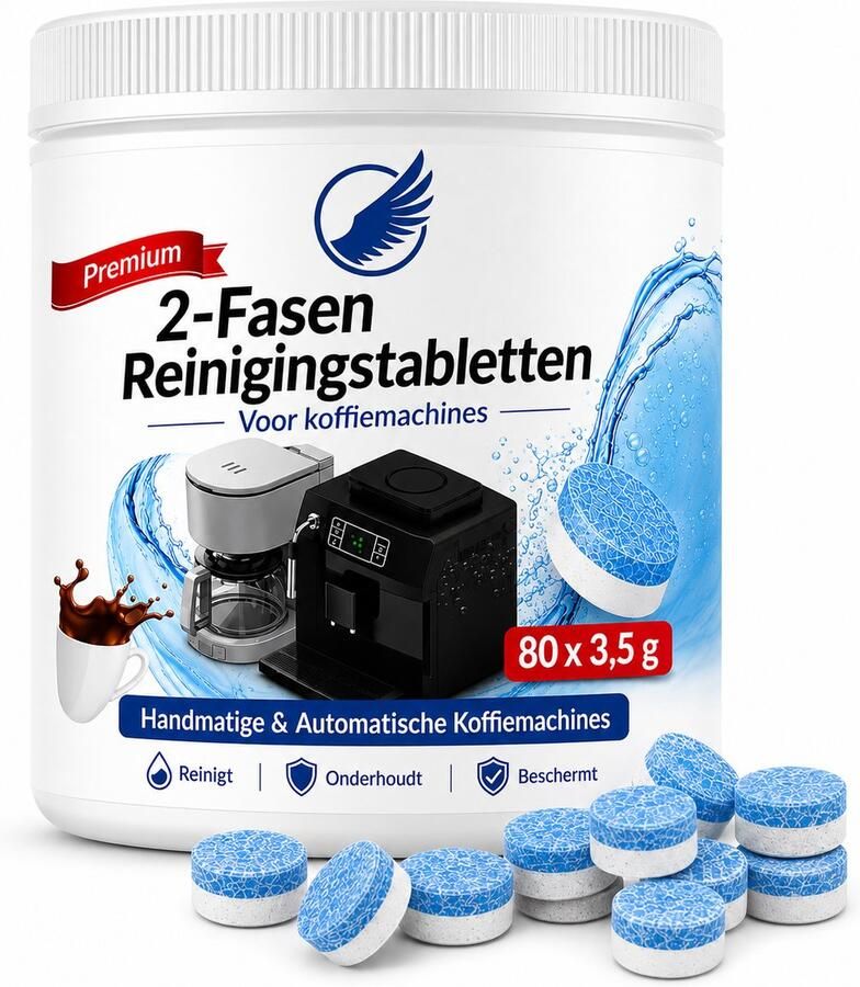 Reinigingstabletten Koffiemachine reiniger 80 stuks 2 in 1 Jura Siemens Krups Bosch Philips DeLonghi- Koffiemachine voor Espressomachines Koffiemachines Koffiezetapparaten Universeel Extra sterke reinigingsformule