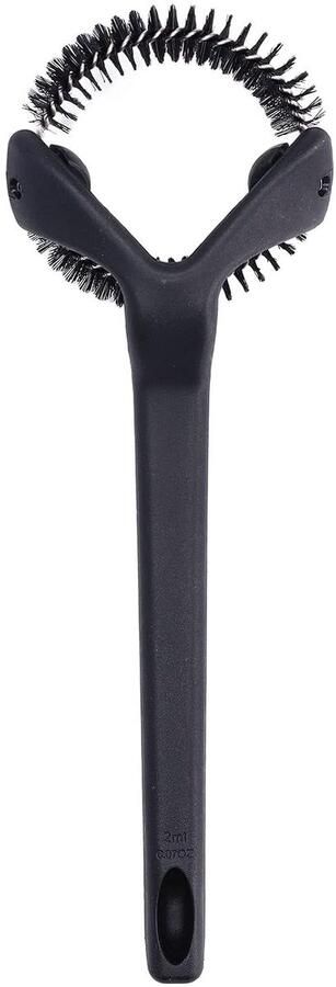 Reinigingsborstel Koffiemachine Nylon Borstel Grondige Reiniging Met Poederlepel Lange Steel Zwart